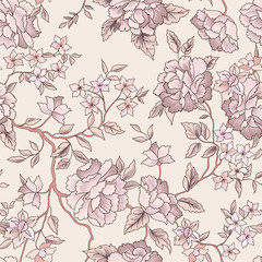 Floral seamless pattern. Garden flower background