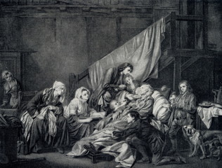 Filial piety (The paralytic) (Jean-Baptiste Greuze, 1763)