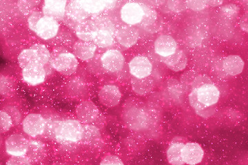 Magic Festive Pink or serenity background. Bokeh light and sparkles. Abstract glitter lights