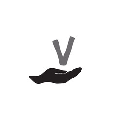 Checkmark sign in hand silhouette. Check mark approved icon