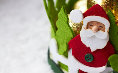 Christmas decoration at home. multi-colored stand for gifts