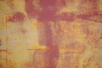Old metal wall texture background with scratches and cracks.