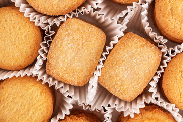 Overhead photo of traditional Danish butter cookies