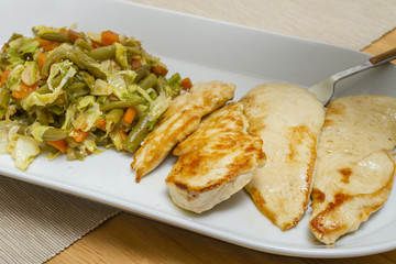 grilled chicken with sauteed vegetables