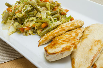 grilled chicken with sauteed vegetables