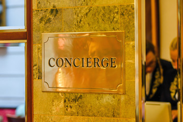 Table of the concierge in the hotel