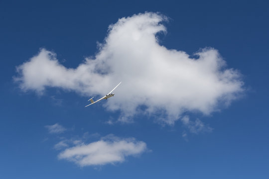 view of the sailplane in the sky