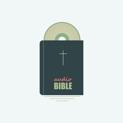Your Audio Bible
Vector image of the Bible and the SD disk symbolizing the logo audio Bible.