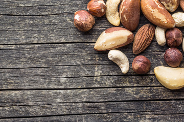 Different types of nuts.