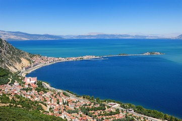 Naklejka na ściany i meble Egirdir and egirdir lake top view. Isparta,Turkey