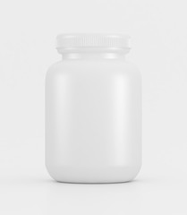 Blank medicine bottle mockup isolated 3d illustration.
