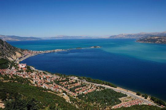 Egirdir and egirdir lake top view. Isparta,Turkey