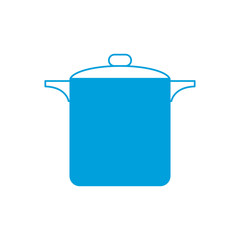 cooking pot icon over white background vector illustration