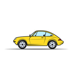 Fototapeta na wymiar Hand-drawn vector yellow car