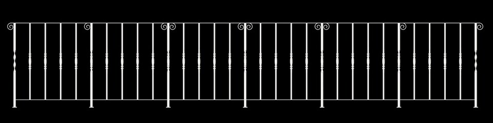 3d rendering of a  fence railing design on a black background
