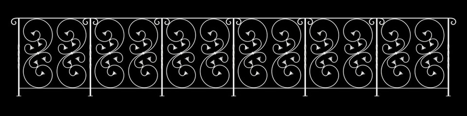 3d rendering of a  fence railing design on a black background