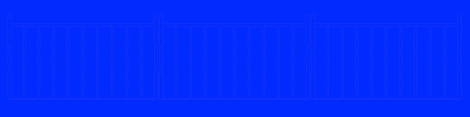 3d rendering of a railway blueprint isolated on a blue background