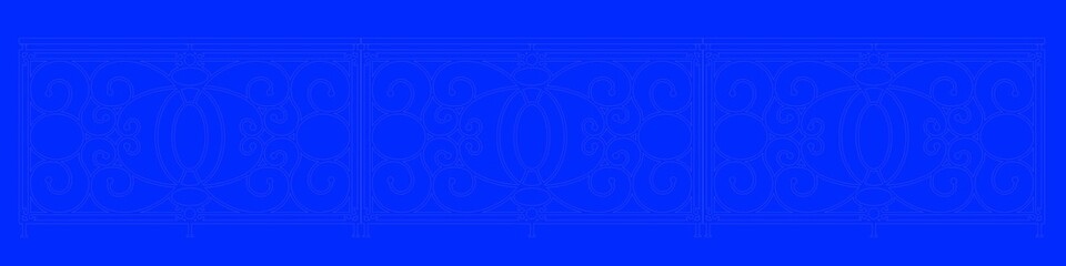Obraz premium 3d rendering of a railway blueprint isolated on a blue background