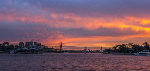 Fototapeta premium Colourful sunset Sydney cityscape