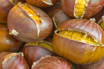 Chestnuts ready to be roasted