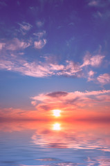 Sunset on the sea, like a nuclear explosion.