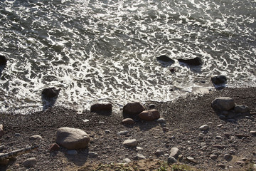 Stones near the sea, top view