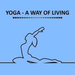 Quote, YOGA A WAY OF LIVING. Vector illustration.