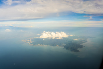 Aerial view of the island of Penang, Malaysia