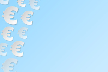 3d euro symbol on blue background. Vector.