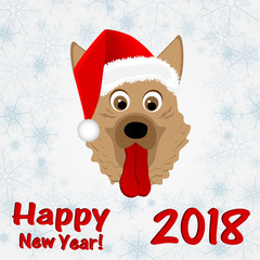 Fototapeta na wymiar New Year's card in the year of the dog