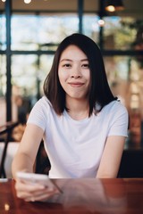 Potrait of young asian woman.