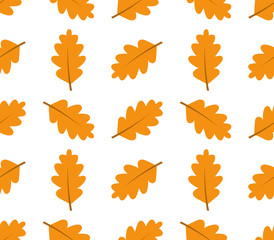 Autumn oak leaves seamless pattern