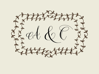 A & C elegant letter logo vector design