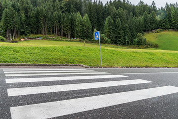 Empty zebra crosswalk