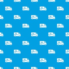 Mail truck pattern seamless blue