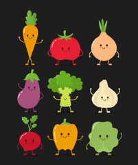 1458643 Cute happy smiling raw vegetable