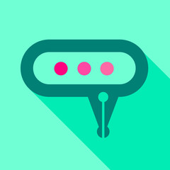 Ink chat icon, flat style