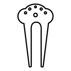 Hair fix clip icon , outline style