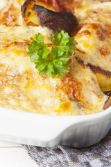 Nahaufnahme von einem Kartoffelgratin