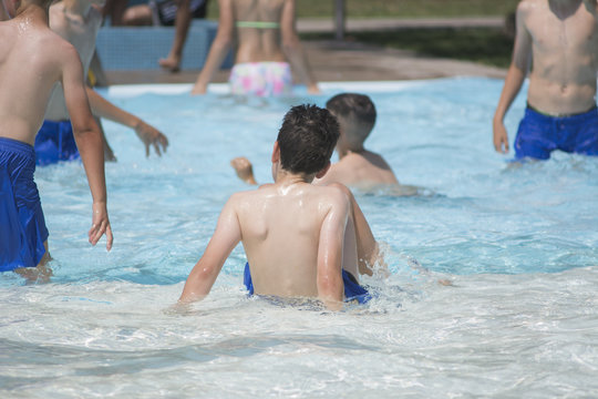 Kids by the pool 