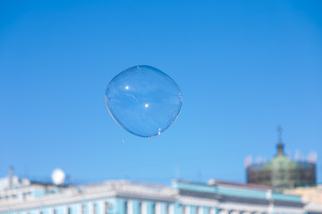 soap bubbles on the street