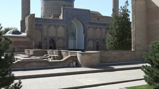 The Gūr-i Amīr or Guri Amir Amir Temur maqbarasi, is a mausoleum of the Asian conqueror Timur also known as Tamerlane in Samarkand, Uzbekistan.