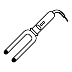 Hair curl icon , outline style