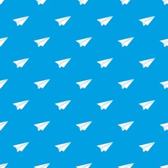 Paper airplane pattern seamless blue