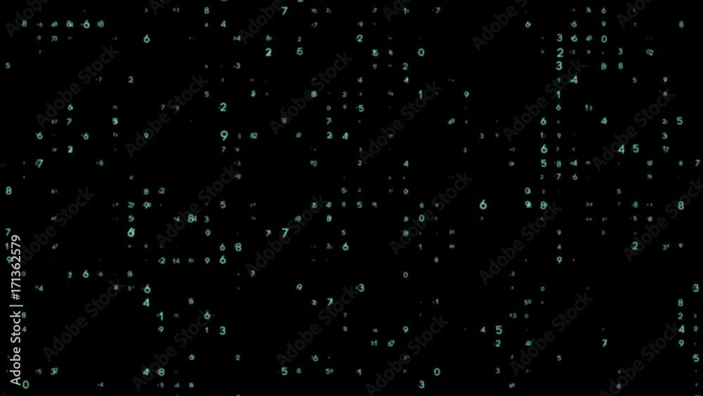 Poster quantum computation. infinite miscalculation of options.seamless loop.background