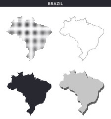 Brazil map vector collection, abstract patterns