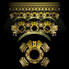 Maya-Ornament in Gold © fraktalekunst