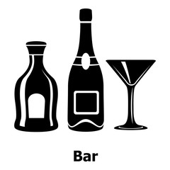 Bar icon, simple black style