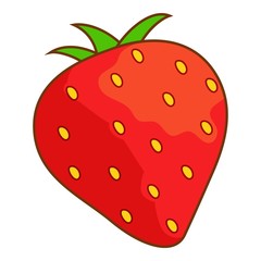 Fototapeta premium Strawberry icon, cartoon style
