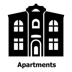 Apartments icon, simple black style